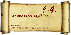 Czimbalmos Györe névjegykártya